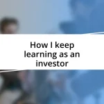 How I keep learning as an investor