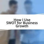 How I Use SWOT for Business Growth