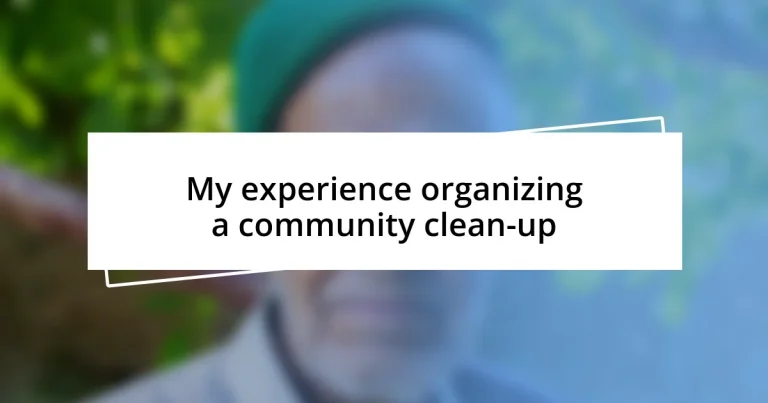 My experience organizing a community clean-up