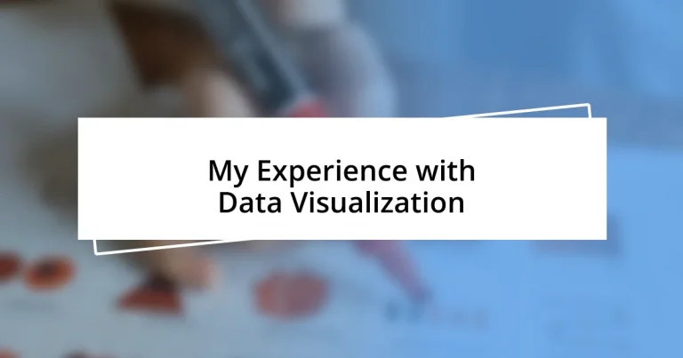 My Experience with Data Visualization