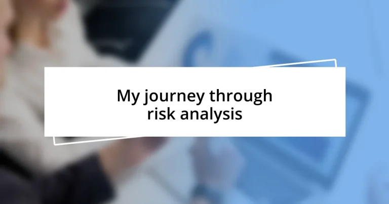 My journey through risk analysis