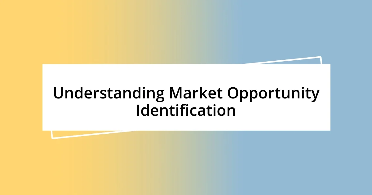 Understanding Market Opportunity Identification