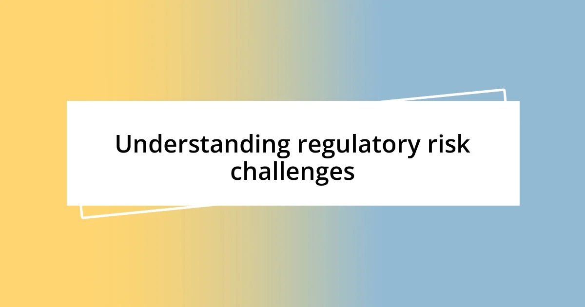 Understanding regulatory risk challenges